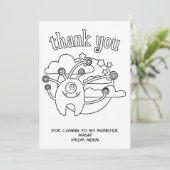 モンスターキッズぬりえカードパーティー景品サンキューメッセージ サンキューカード (スタンド正面)