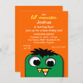 モンスターキッズハロウィーンバースデーパーティ招待状 招待状 (正面/裏面)