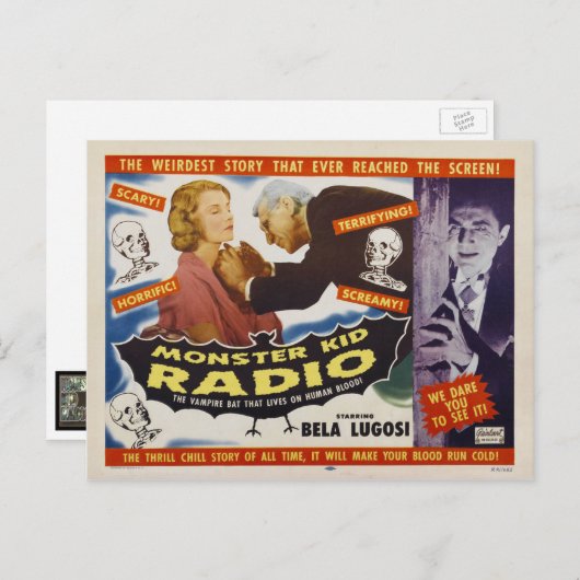 モンスターキッド・レディオのポストカードより ヴァンパイア・モンスター ポストカード (正面/裏面)