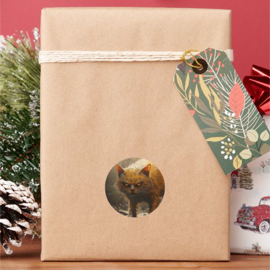 モンスターキャット ラウンドシール (クリスマス)