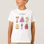 モンスターキャラクターセット – かわいい面白いキャラクター Tシャツ (正面)