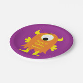 モンスターキュート子供の誕生日パーティーテーマ ペーパープレート (アングル)