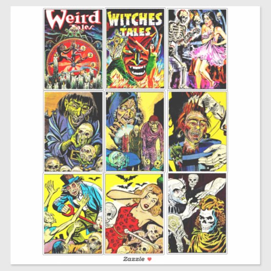 モンスタークリーチャーのホラー漫画アート シール (シート)