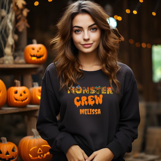 モンスタークルー名前をカスタムするハロウィーン スウェットシャツ