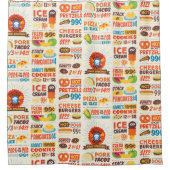 モンスターグルメパターン シャワーカーテン (正面)