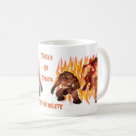 モンスターグレムリンフレイムハロウィンパーソナライズされた コーヒーマグカップ (正面右)