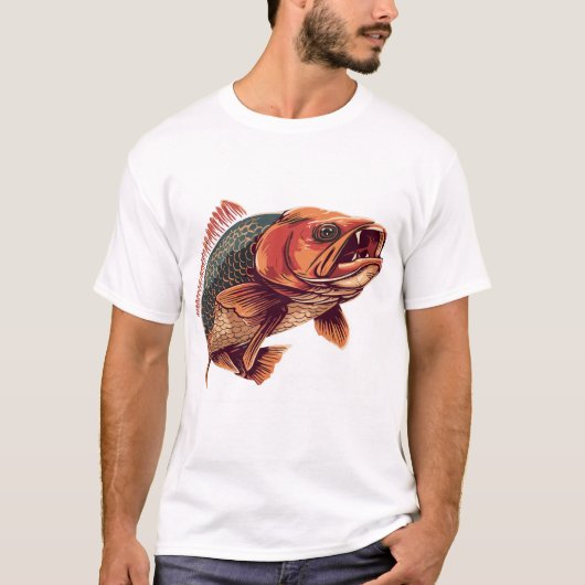 モンスターコイ釣り愛好家ギフト Tシャツ (正面)