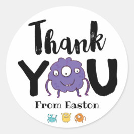 モンスターサンキューステッカー ラウンドシール