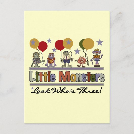 モンスターサードバースデーTシャツ&ギフト ポストカード (正面)