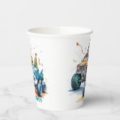 モンスターシャークトラック誕生日バッシュ水色 紙コップ (左)