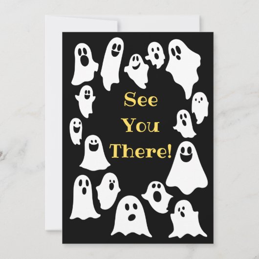 モンスターシルエ不気味ットマンガハローウィンパーティ 招待状 (裏面)