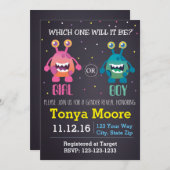 モンスタージェンダーリビールベビーシャワー招待状 招待状 (正面/裏面)