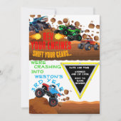 モンスタージャムの誕生日パーティー招待状 招待状 (正面)