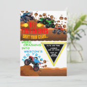 モンスタージャムの誕生日パーティー招待状 招待状 (スタンド正面)