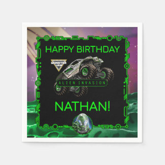 モンスタージャム - エイリアンインベージョン 誕生日 スタンダードカクテルナプキン