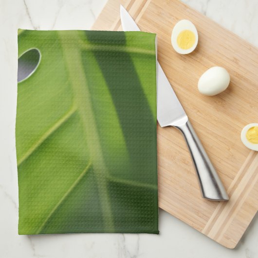 モンスタースイスチーズプラントグリーンディッシュ キッチンタオル (四つ折り)