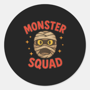 モンスタースクワッドムミー顔シンプル簡単ハロウィンコス ラウンドシール