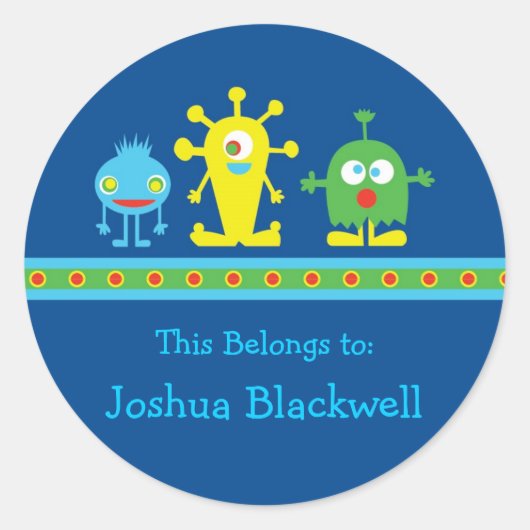 モンスターステッカー ラウンドシール (正面)