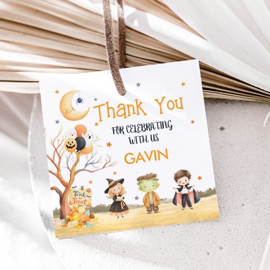 モンスタースハロウィーンコスチューム誕生日スクエア フェイバータグ