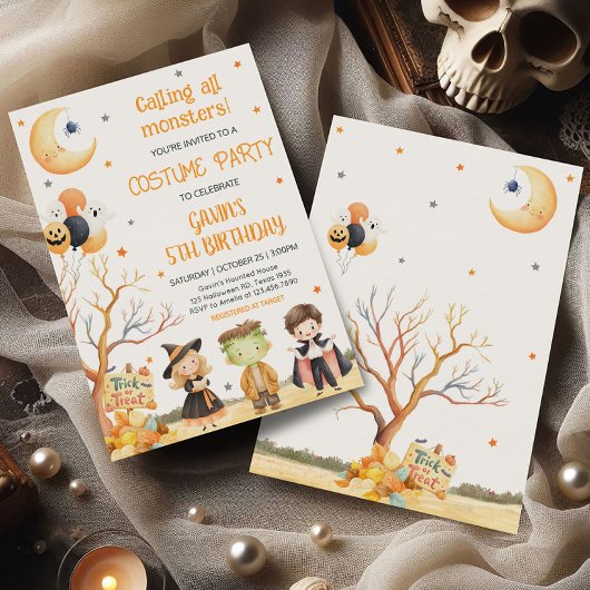 モンスタースハロウィーンコスチューム誕生日 招待状