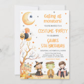 モンスタースハロウィーンコスチューム誕生日 招待状 (正面)