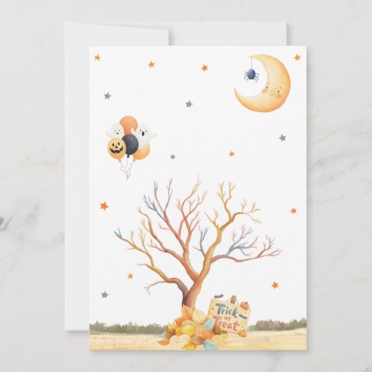 モンスタースハロウィーンコスチューム誕生日 招待状 (裏面)