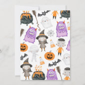 モンスタースハロウィーンダブル誕生日 招待状 (裏面)