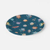 モンスタースポーツボーイ誕生日パーティーティール（緑がかった色） ペーパープレート (アングル)