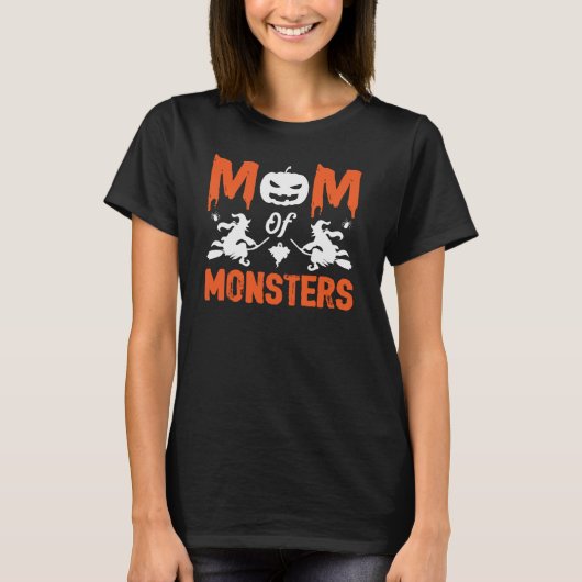 モンスターズおもしろいハロウィーンの母 Tシャツ (正面)
