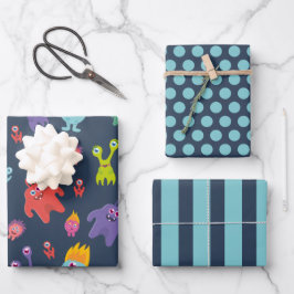 モンスターズおもしろいラッピング紙セット ラッピングペーパーシート