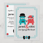 モンスターズインラブ結婚式招待状 招待状 (正面/裏面)