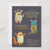 モンスターズキッズエイジバースデーパーティーへの招待 招待状 (正面)