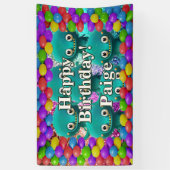 モンスターズパーソナライズされたキャラクター誕生日バナー 横断幕 (縦)