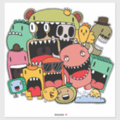 モンスターズボーイズかわいい怖いグラフ通りビニル シール (シート)