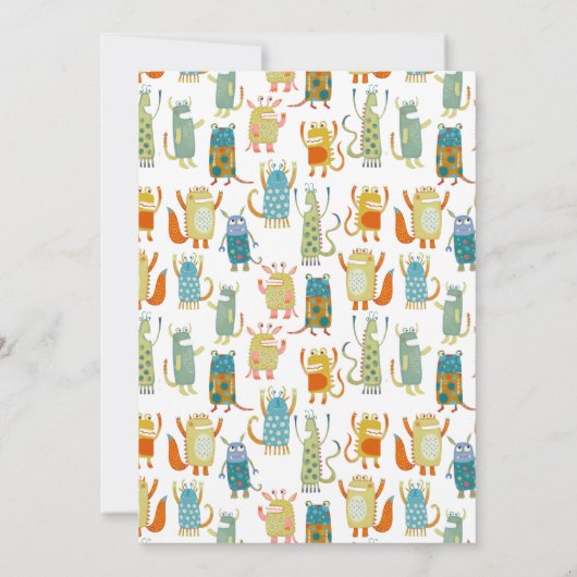 モンスターズボーイズ子供の誕生日パーティの招待状 招待状 (裏面)