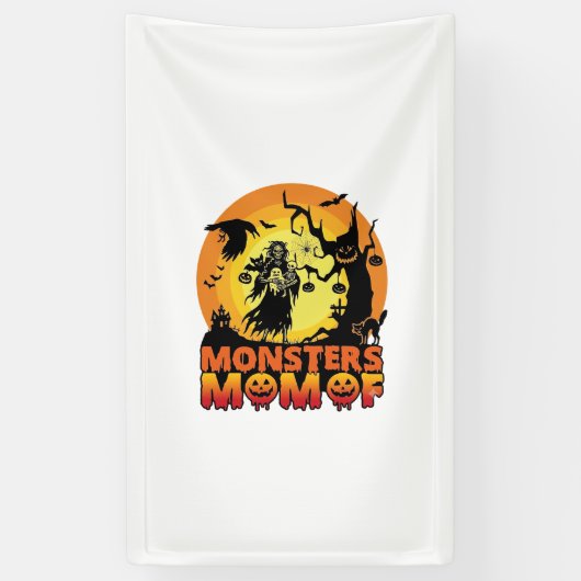 モンスターズマム ハロウィン モンスター ゴースト スケルトン スプー 横断幕 (縦)