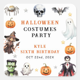 モンスターズモダンハロウィーンコスチュームバースデーパーティー スクエアシール