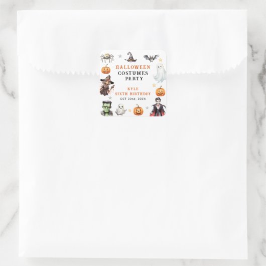 モンスターズモダンハロウィーンコスチュームバースデーパーティー スクエアシール (バッグ)