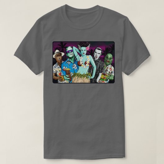 モンスターズルアウ(ハワイ式宴会)バージョン Tシャツ (デザイン正面)
