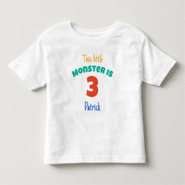 モンスターズ誕生日この小さなモンスターは年齢を追加 トドラーTシャツ