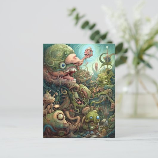 モンスターズ風変わりクリーチャー超現実美術 ポストカード (スタンド正面)