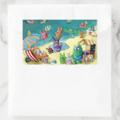 モンスターズ・オン・ザ・ビーチ 長方形シール (バッグ)