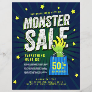 モンスターセールハロウィーン小売広告 チラシ