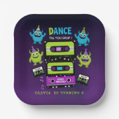 モンスターダンスパーティー誕生日ネオンブギーモンスターズ ペーパープレート (正面)