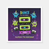 モンスターダンスパーティー誕生日 | ネオンブギ スタンダードカクテルナプキン (正面)