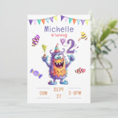 モンスターツーイヤー誕生日招待状 招待状 (スタンド正面)