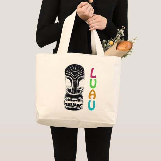 モンスターティキヘッドルアウ(ハワイ式宴会) ラージトートバッグ (正面(商品))