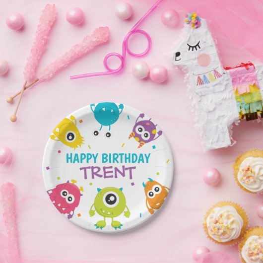 モンスターテーマバースデーパーティー紙プレート ペーパープレート (パーティー)