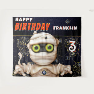 モンスターテーマ子供の誕生日背景 タペストリー