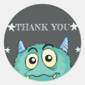 モンスターテーマ誕生日会ありがとう ラウンドシール (正面)